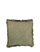Day Quilted Velvet Cushion Fringes DAY Home Green