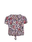 Kogselma S/S O-Neck Knot Top Ptm Kids Only Patterned