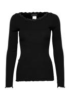 Organic T-Shirt W/Lace Rosemunde Black