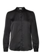 Viellette Satin L/S Shirt - Noos Vila Black