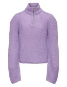 Kogbella Nicoya L/S Zip Pullover Bo Knt Kids Only Purple