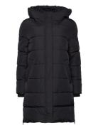 Quilted Coat With Rib Knit Details Esprit Casual Black