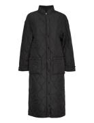 Objline Long Quilted Jacket Object Black