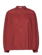 Dobby Texture Blouse Esprit Casual Red