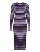 5X5 Stripe Boa Dress Mads Nørgaard Purple