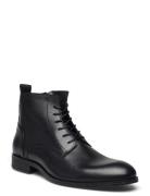 Biabyron Leather Lace Up Boot Bianco Black