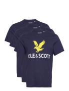 3 Pack Printed T-Shirt Lyle & Scott Navy