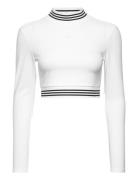 Long-Sleeve Top With Ribbed Collar And Hem Adidas Originals White