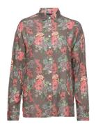 Edith Flower Print Viscose Shirt Lexington Clothing Patterned