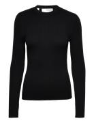 Slflydia New Rib Ls Knit O-Neck B Selected Femme Black