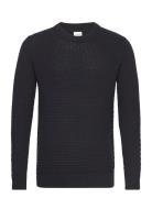 Slhremy Ls Knit All Stu Crew Neck W Camp Selected Homme Black