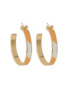 Striped Candy Earrings Ø35Mm Design Letters Gold