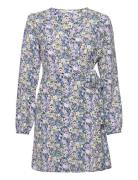 Onlnova Lux L/S Tia Wrap Dress Aop Ptm ONLY Blue