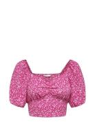 Onlnova Lux S/S Iris Top Aop Ptm ONLY Pink