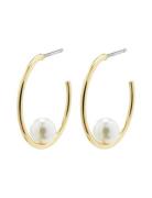 Eline Pearl Hoop Earrings Gold-Plated Pilgrim Gold