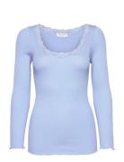 Silk T-Shirt W/ Lace Rosemunde Blue