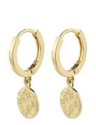 Nomad Coin Huggie Hoop Earrings Gold-Plated Pilgrim Gold