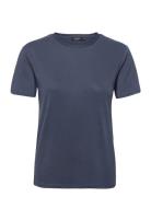 Slcolumbine Crew-Neck T-Shirt Ss Soaked In Luxury Navy