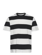 Striped Cotton T-Shirt Mango Black