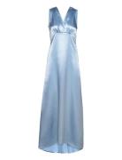 Visittas V-Neck S/L Maxi Dress - Noos Vila Blue