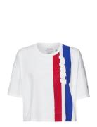 Logo Graphic Cropped Jersey Tee Polo Ralph Lauren White
