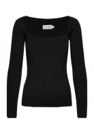 Rib Square-Neck Sweater Ls Calvin Klein Black
