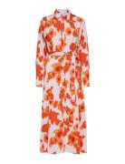 Slfnicolette Ls Ankle Shirt Dress B Selected Femme Orange