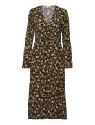 Moss Crepe Rose Midi Dress Tommy Hilfiger Black