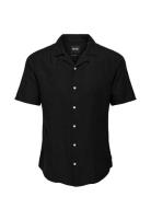 Onscaiden Ss Solid Resort Linen Noos ONLY & SONS Black