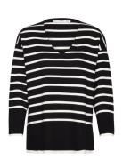 Over D Striped Sweater Mango Black