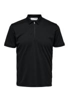 Slhfave Zip Ss Polo Noos Selected Homme Black