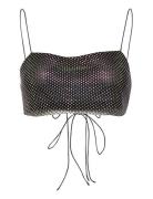 Crystal Mesh Crop Top ROTATE Birger Christensen Black