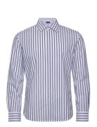 Slim Fit Striped Cotton Shirt Mango Blue