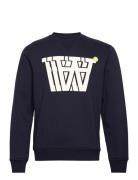 Tye Badge Logo Sweatshirt Double A By Wood Wood Navy