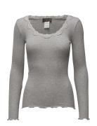 Silk T-Shirt W/ Lace Rosemunde Grey