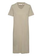 Rebekka Tee Dress V. Neck Gots Basic Apparel Grey