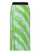 Pleated Skirt In Faded Stripe Print Coster Copenhagen Green