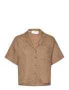 Slfeloisa Ss Cropped Shirt B Selected Femme Brown