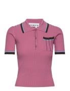 Knit Fitted Polo Shirt REMAIN Birger Christensen Pink