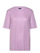D2. Linen Ss T-Shirt GANT Purple