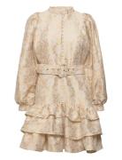 Brocade Belted Dress By Ti Mo Beige