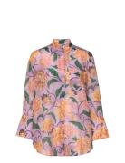 D2. Os Dahlia Print Cot Silk Shirt GANT Patterned