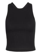 Open Back Knitted Top Mango Black