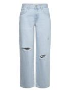 Decorative Ripped Wideleg Jeans Mango Blue