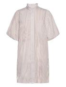 Tiffany Stripe Dress A-View Beige