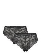 Pclina Lace Wide Brief 2-Pack Noos Pieces Black