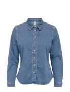 Onlblair Ls Fitted Dnm Shirt Cro ONLY Blue