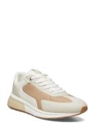 Leather Mixed Sneakers Mango Beige