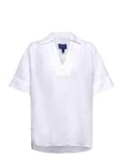 Rel Pop Over Linen Ss Shirt GANT White