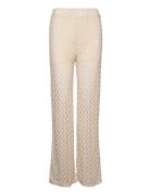 Straight Crochet Trousers Mango Beige